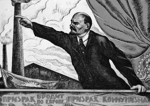 Lenin speaking, The Spectre That Haunts Europe Is Communism, Russian poster, 1917-20 | Location: Institute of Slavonic Studies | Photo Credit: The Art Archive/Marc Charmet / Art Resource, NY